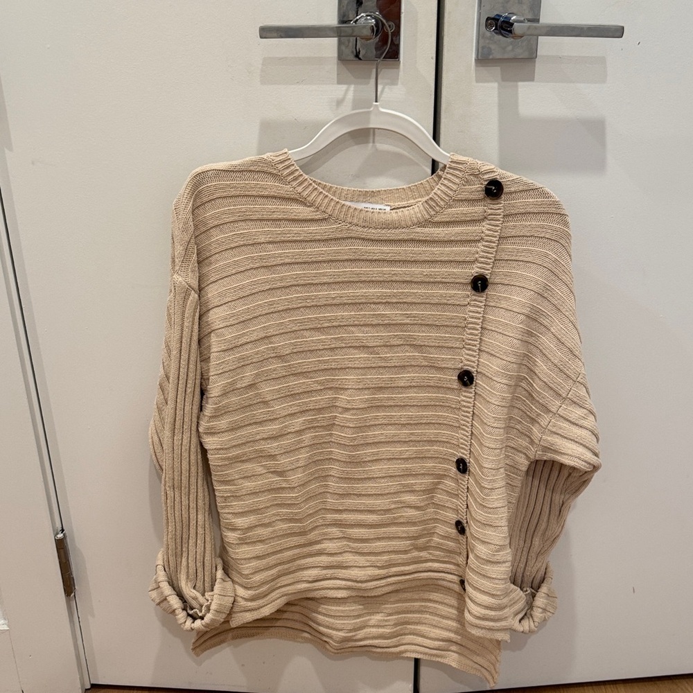 Zara Cream Button-Detail Women's Sweater